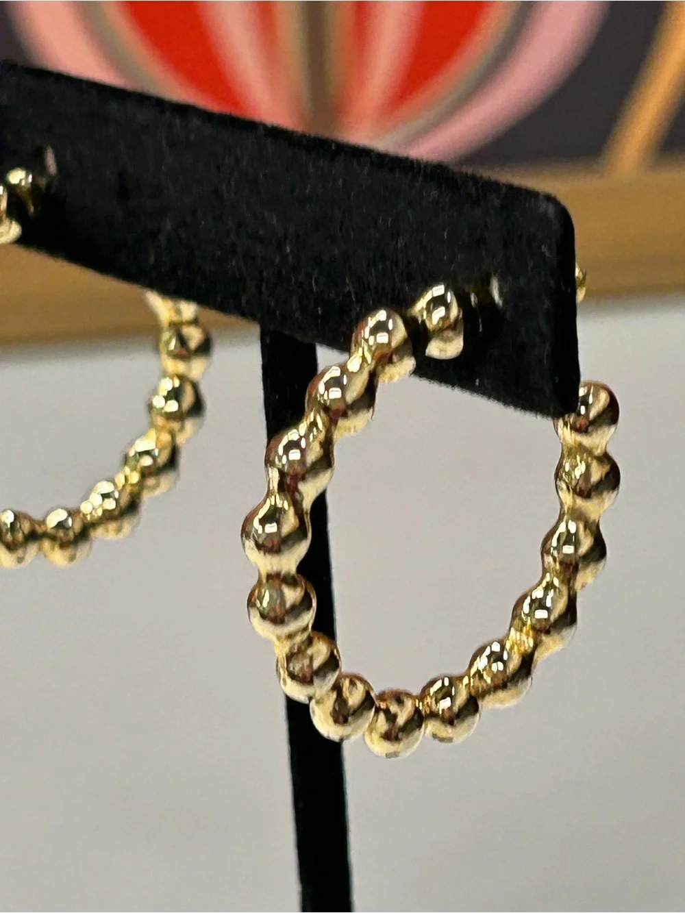 Gold plated bubble hoop earrings